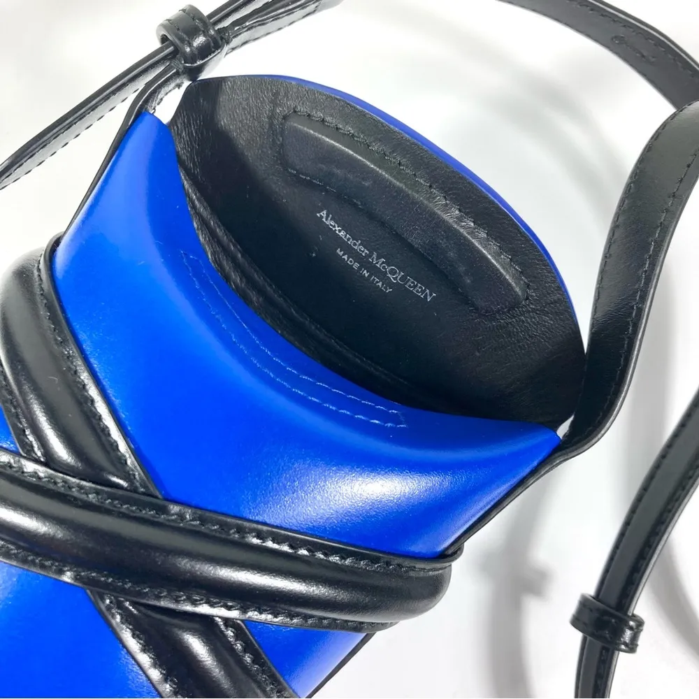Mini The Curve Leather Crossbody Bag Electric Blue NEW - Image 11