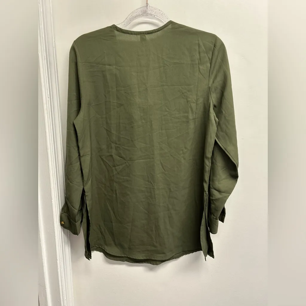 Live 4 Truth olive green Lace-Up Blouse - Image 2