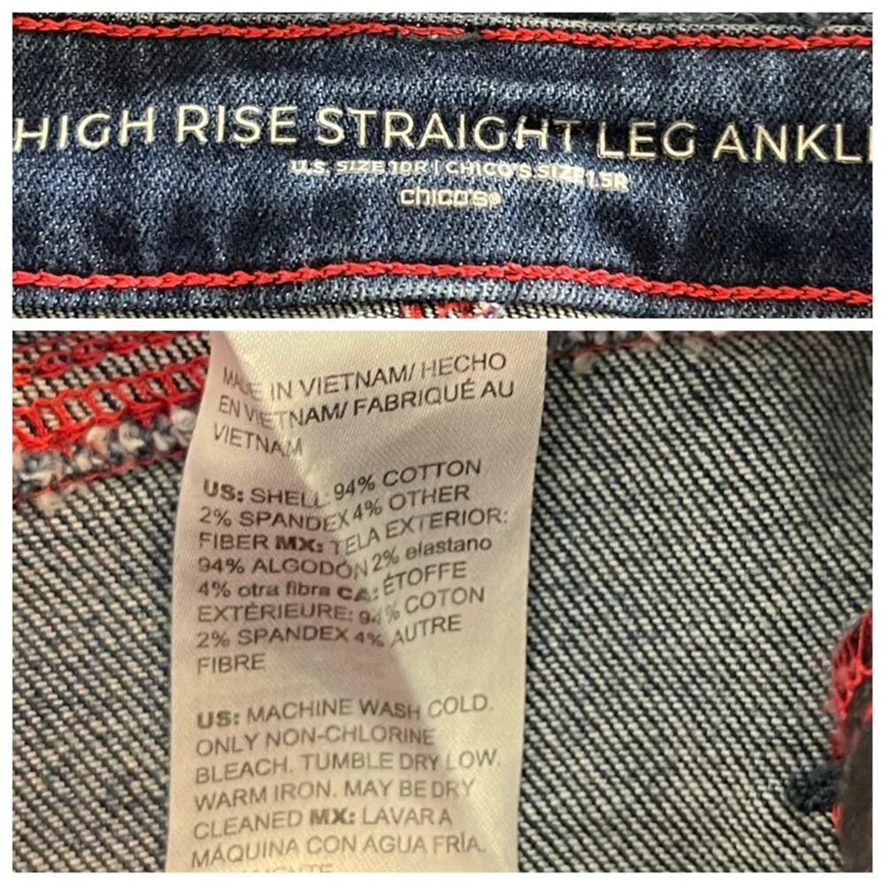 Chico’s Jeans High Rise Relaxed Straight Ankle Cuffed Size 1.5 - Women’s Size 10 - Image 6