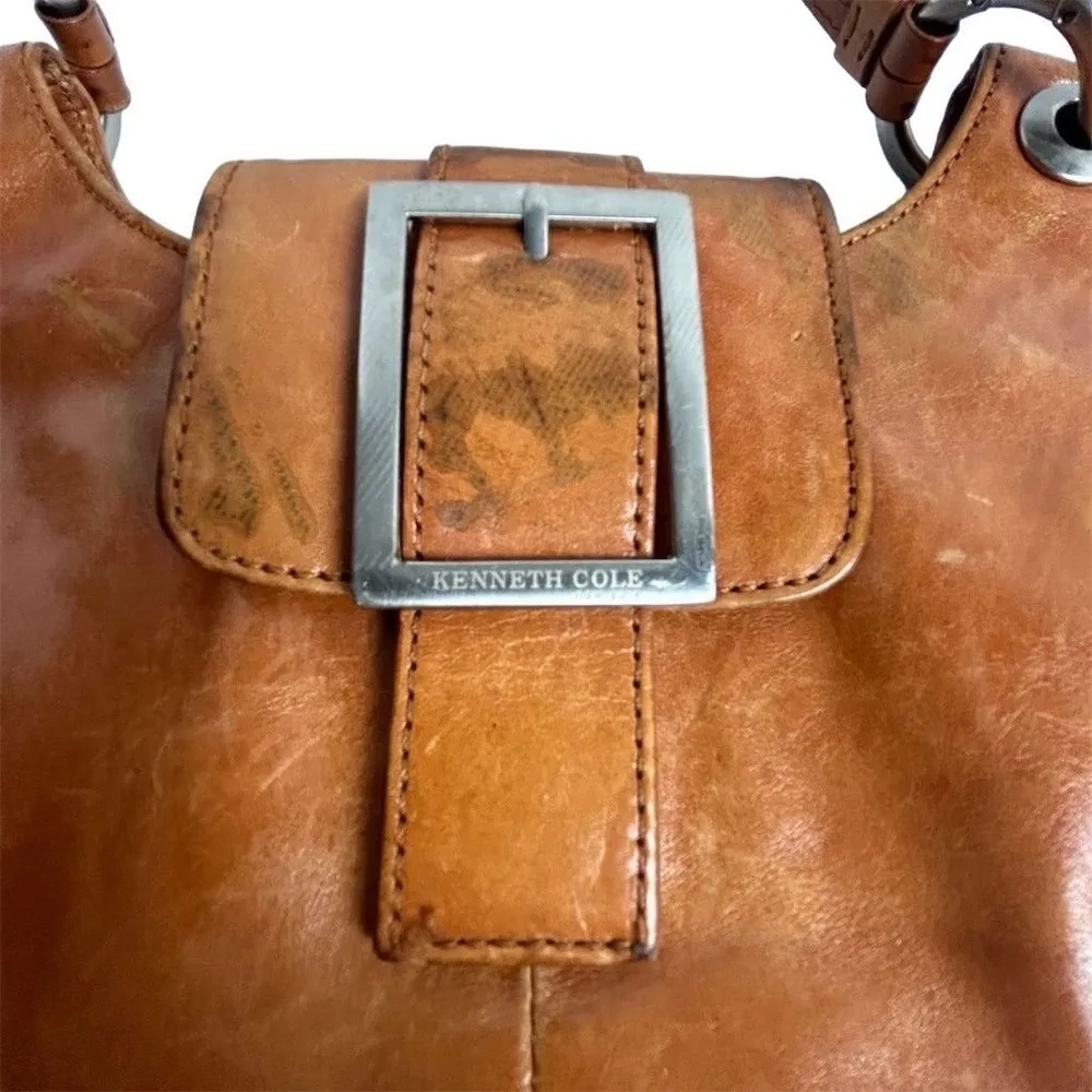 Kenneth Cole New York Women's Brown Leather Shoulder Bag Small - Image 5