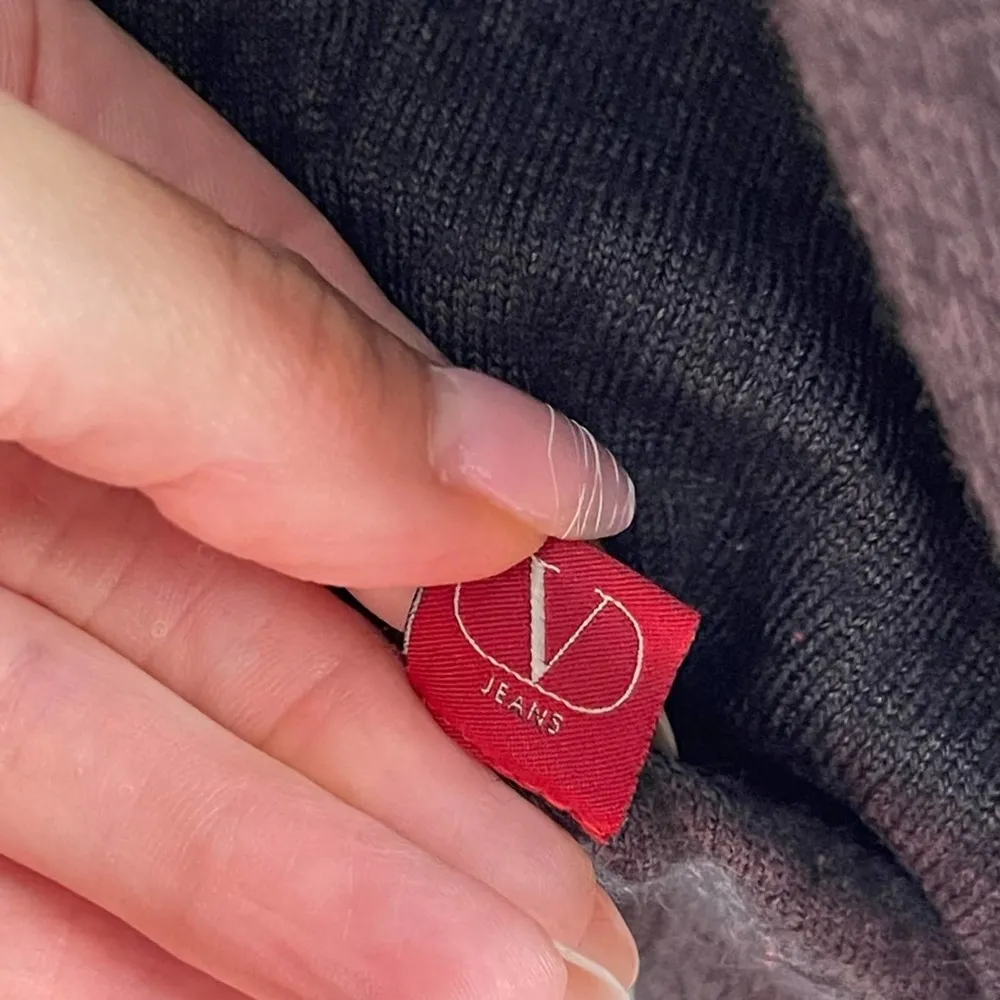 Valentino Jeans Wool Blend V Neck Grandpa Pullover Sweater IT Size 56 Gray - Image 13