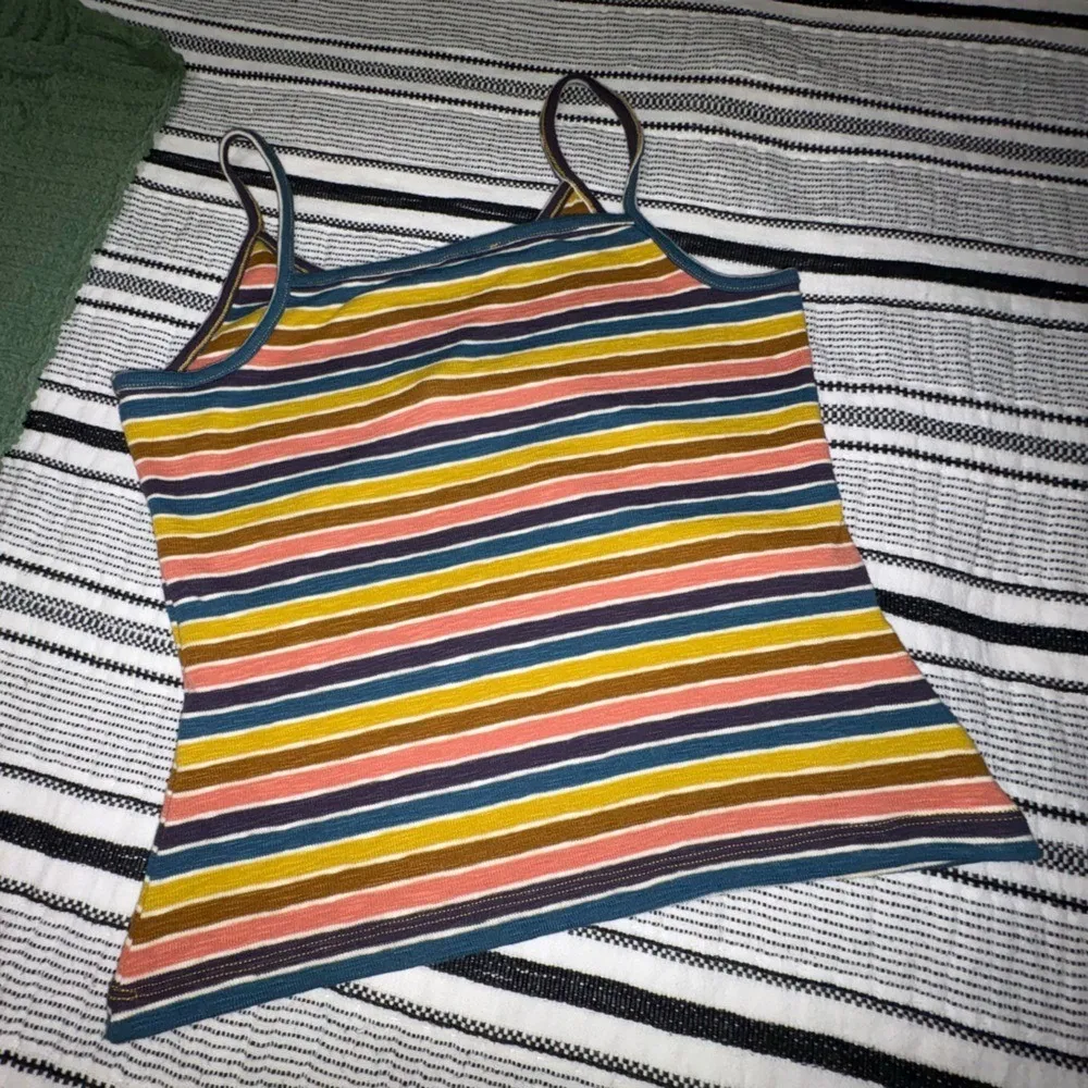 Madewell Striped Tank‎ Top Cami Medium V-Neck Sleeveless Casual Cute - Image 7