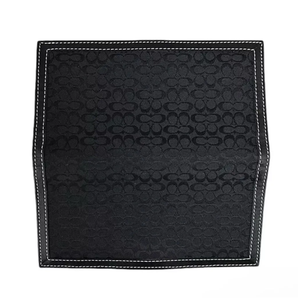 Coach Hampton Signature Black Buckle Wallet With Insert Tri-Fold - Image 6