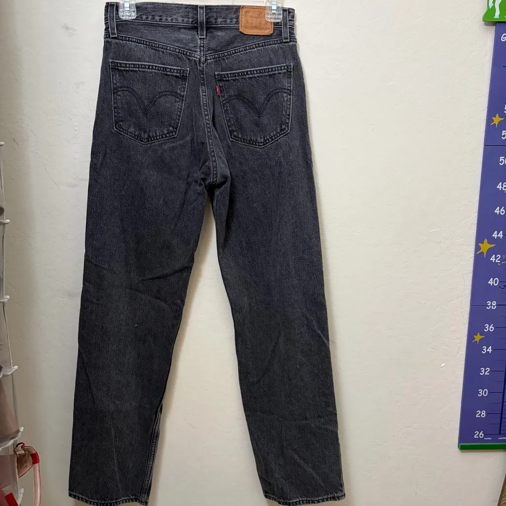 Levi’s Dad Jeans in Black Wash (Black/Gray), 26” Waist High Waisted Straight Leg - Image 9