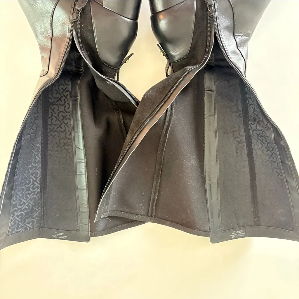 Cole Haan  Black Leather Riding Knee High Boots Elastic Back Women’s Size 10 B - Image 9