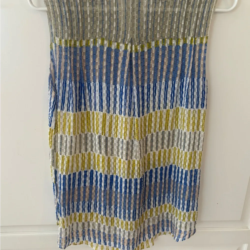 Massimo Dutti Blouse Women's US 8 EUR 40 White Yellow Striped Sleeveless - Image 8