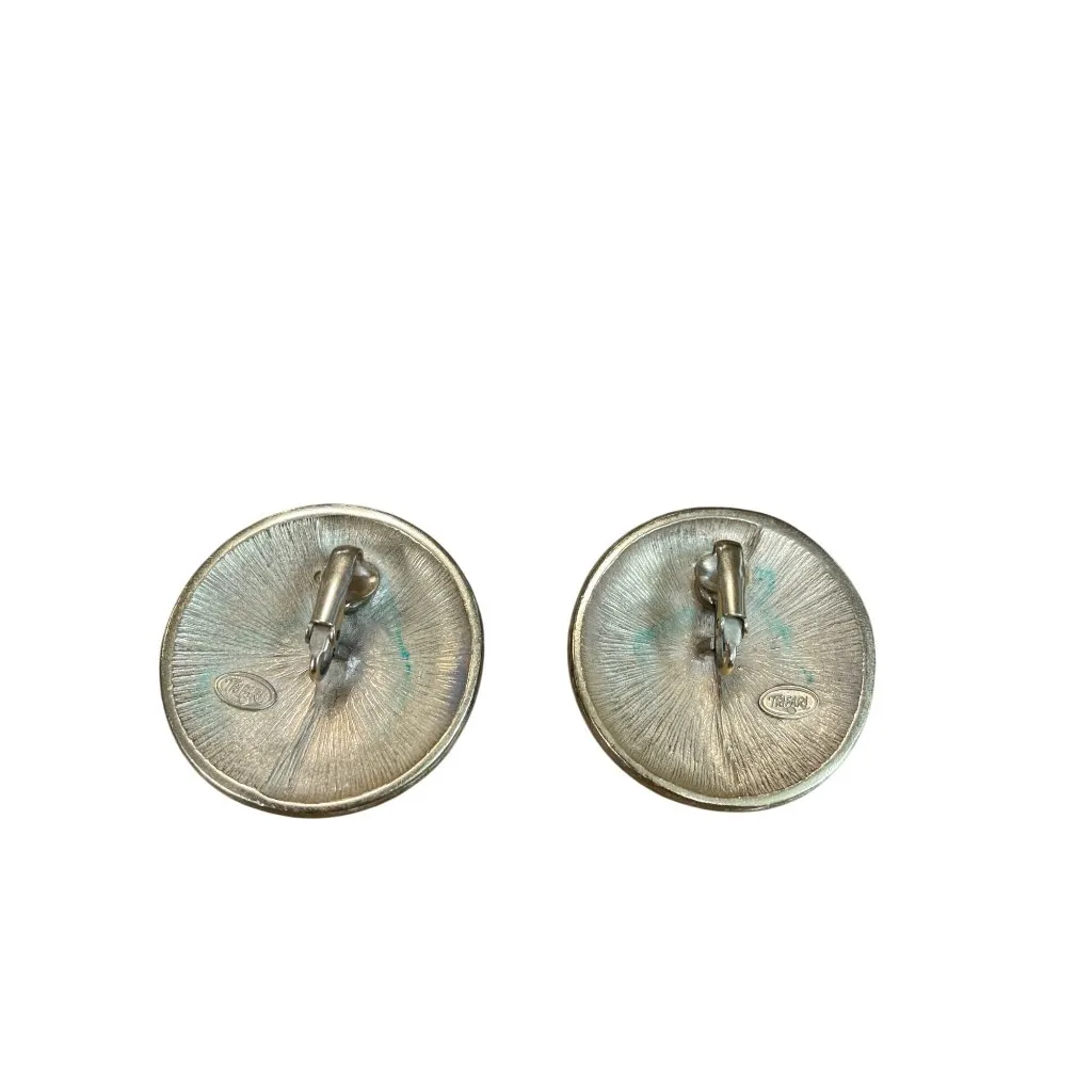 Trifari Vintage Gold Tone Abstract Mid Cent Womens Clip Earings SKU 9576 - Image 4