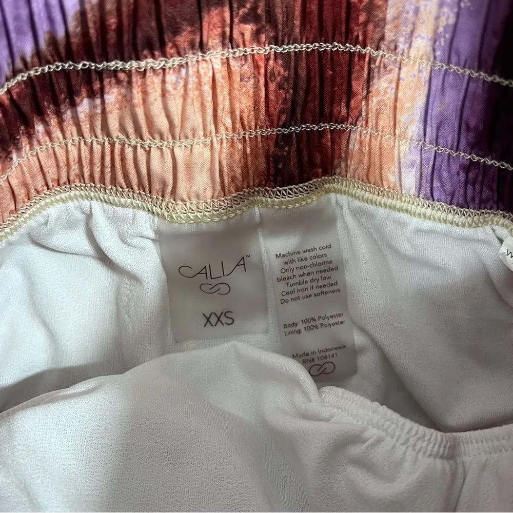 CALIA Large‎ Step Up Petal Hem Shorts Airbrush Crystal Warm 3" women’s xxs Purple - Image 5