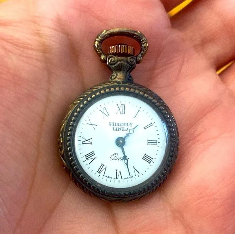 Antique Pididdly Links NY pocketwatch pendant Gold - Image 4