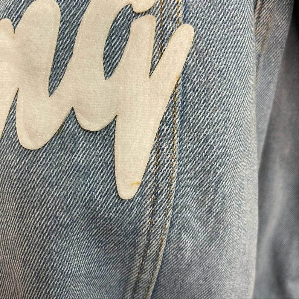 High Heels Suicide Becca Glow Gang Denim Jacket Blue Size L - Image 9