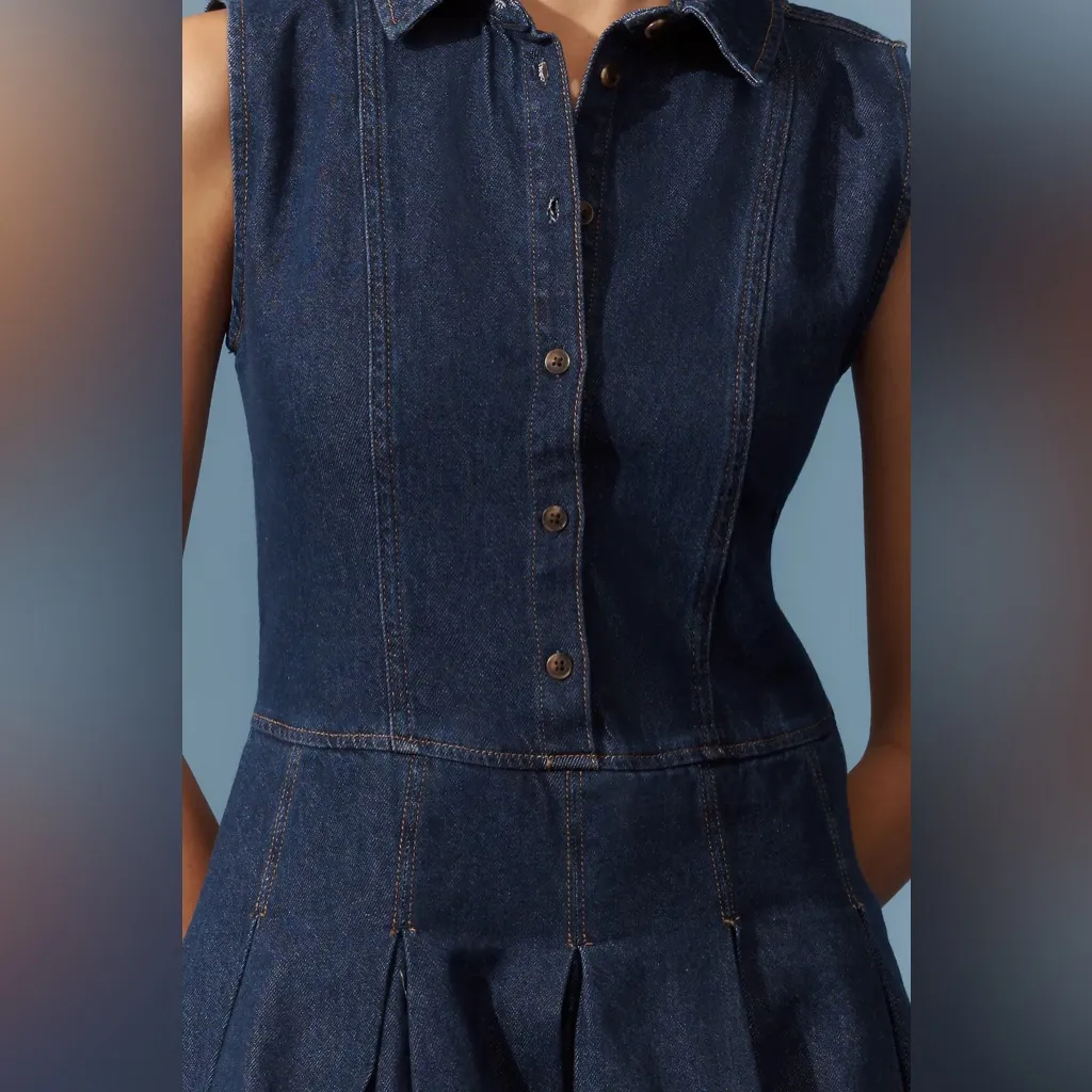Reformation Blue Denim Mini Dress - Image 2