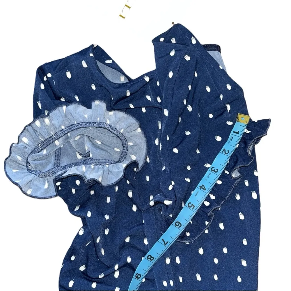 NWT Gilli Blue and White Ruffled Wrap Mini Dress Sample Size S - Image 8