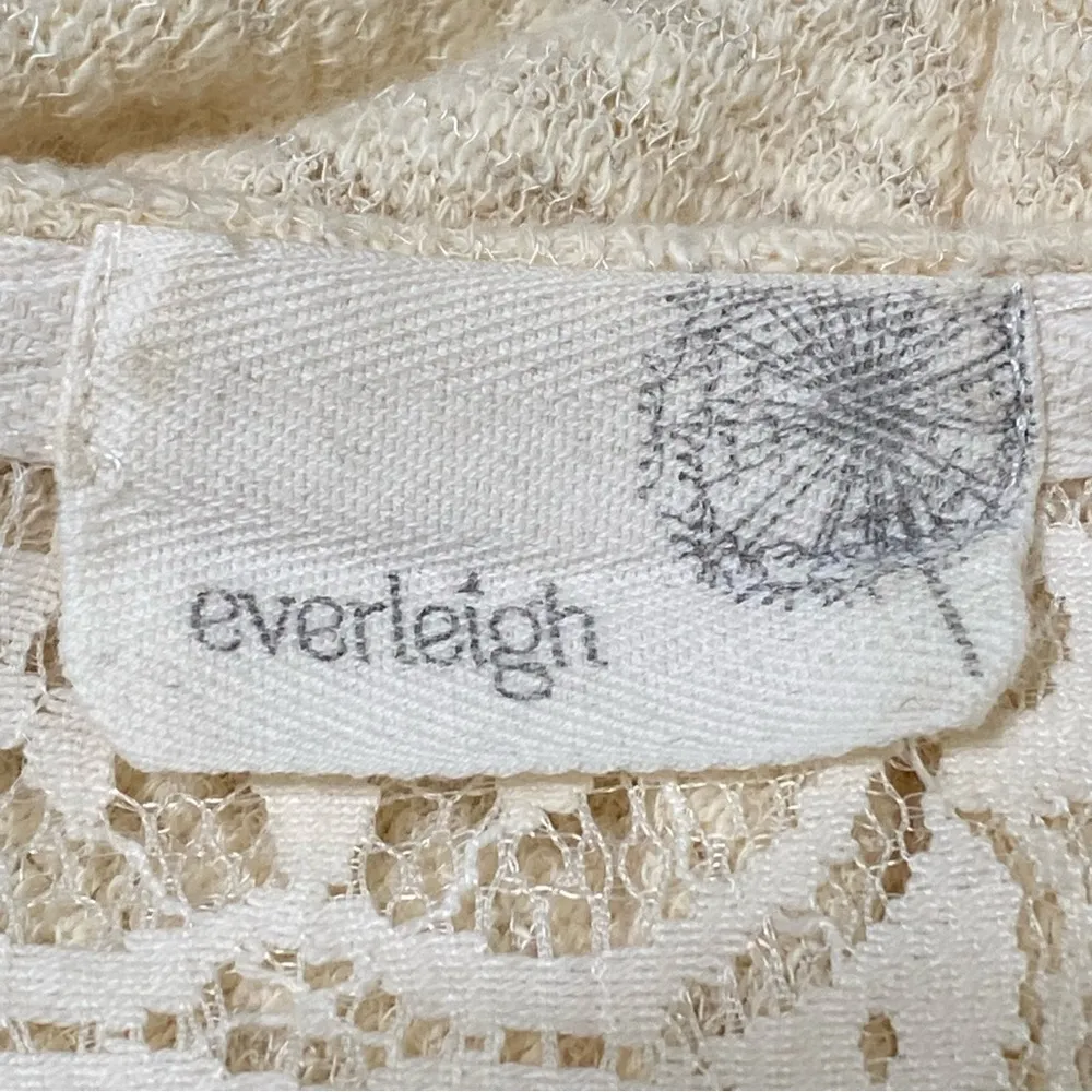 Everleigh Cream Lace Knit Top Small Boho Cottagecore Lagenlook Boxy Fit - Image 5