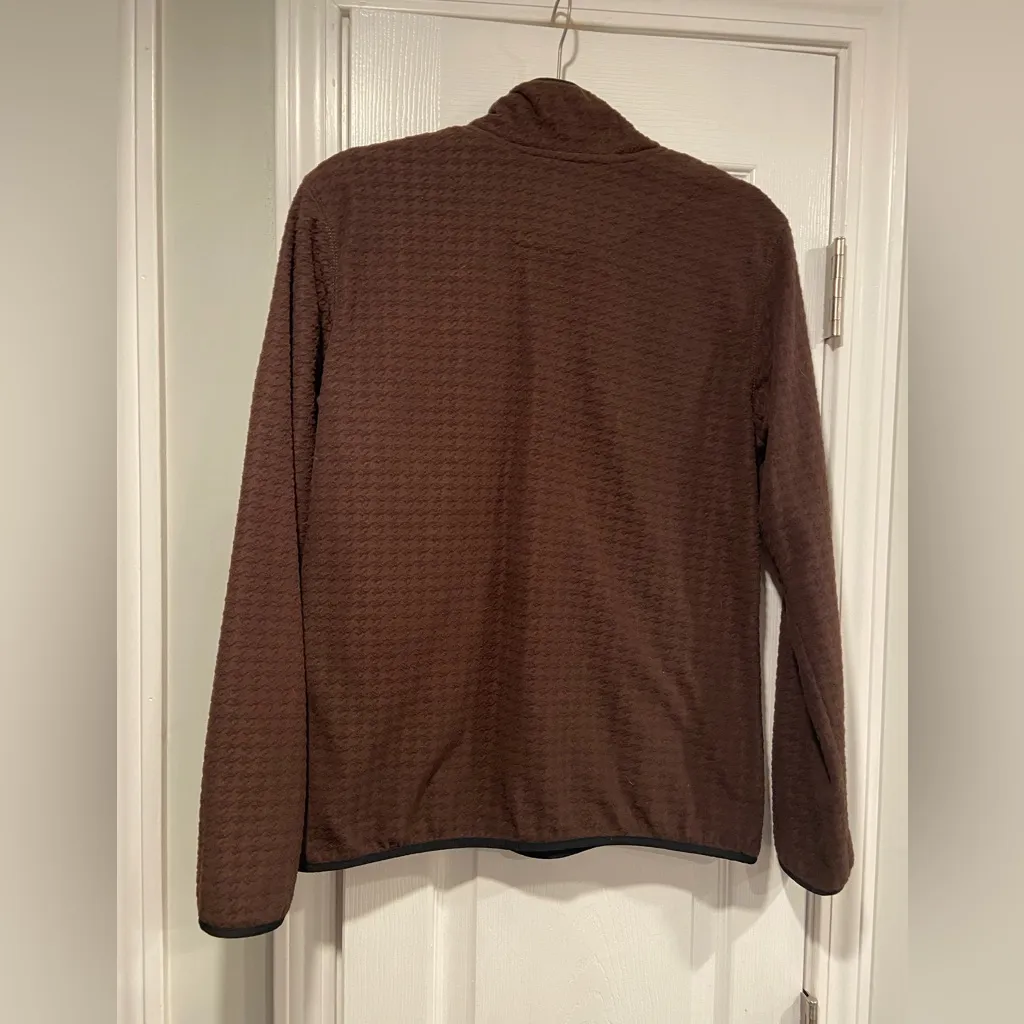 Wooly Bully Wear Size L Brown Waffle Fleece Quarter Zip Mock Neck Pullover Top Size L - Image 6