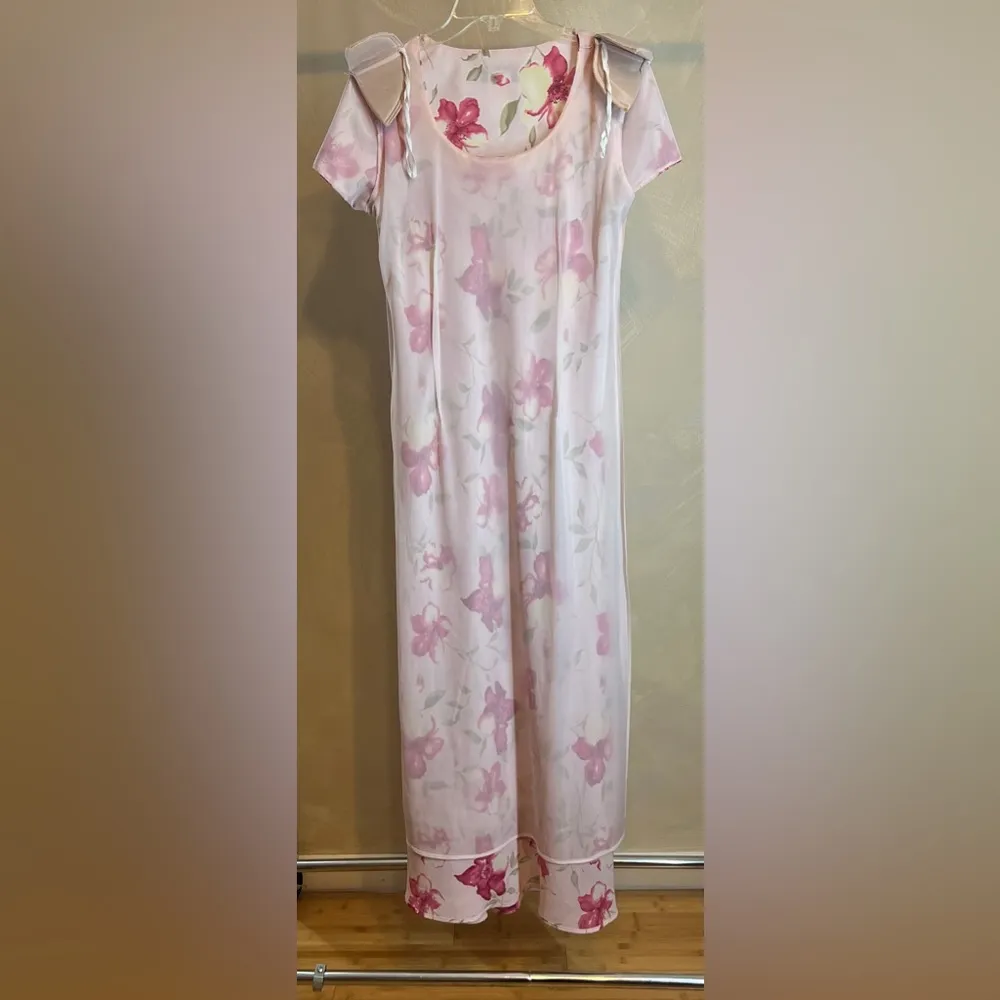 Jessica Howard Women lined short sleeve pink floral Garden Party Maxi Dress|Sz:S - Image 15