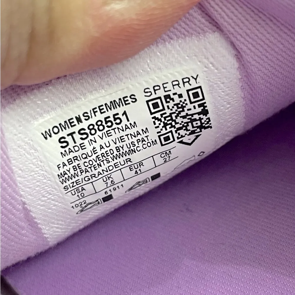 SPERRY Pier Wave Heavy Twill Boat Shoe size 10. Light purple, women's. - Image 10
