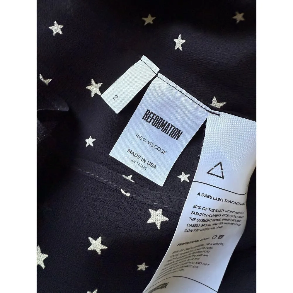 Reformation Lisa Star Pattern Slip Dress Size 2 - Image 5