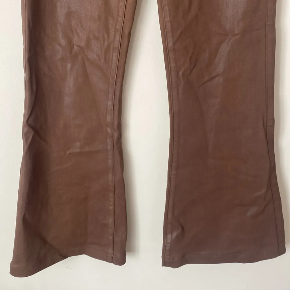 Paige Genevieve high rise flare cognac brown coated jeans NWT - Image 5