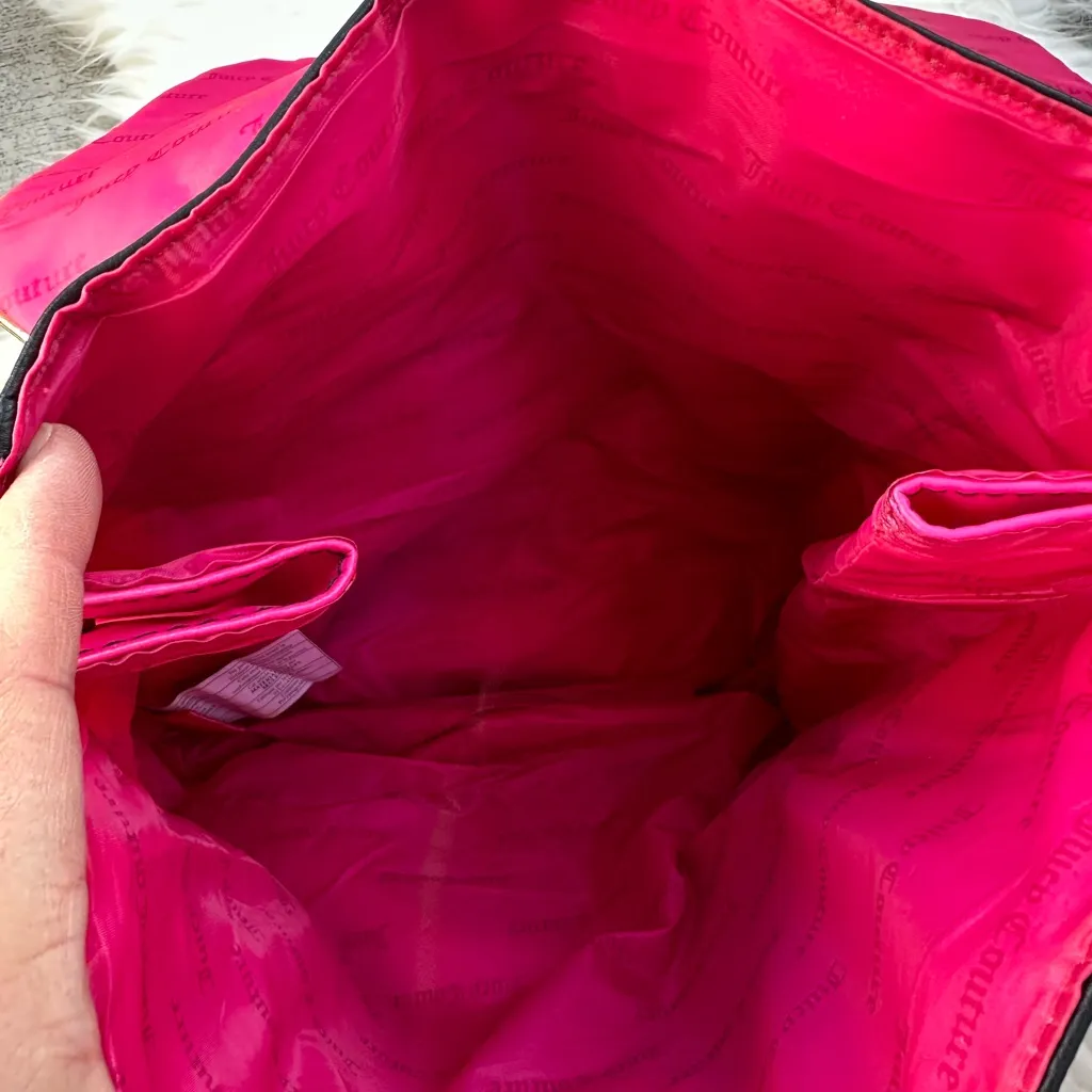 Juicy Couture Black and Pink Backpack with Key Charm - Image 9