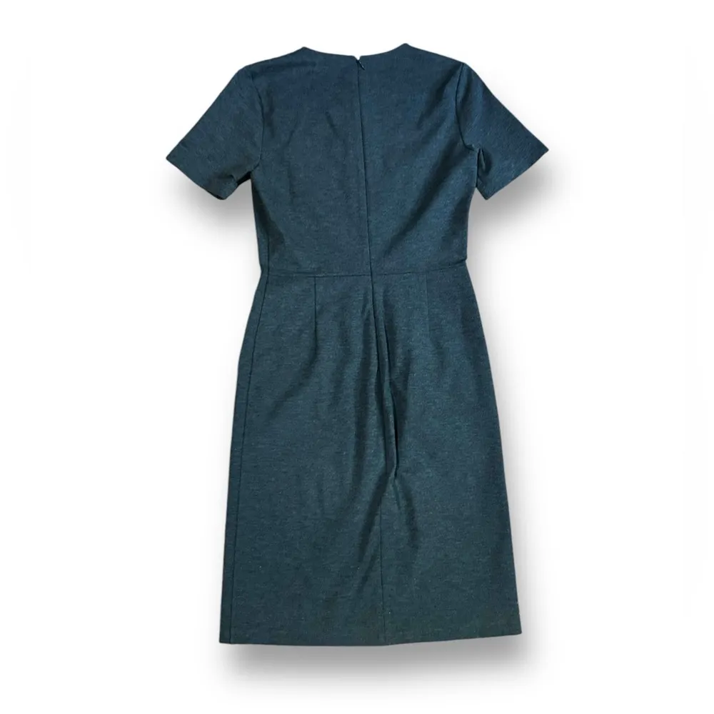 THEORY Winstine Refiner Short Sleeve Ponte Dress Size 2 Gray Professional Dress - Image 13