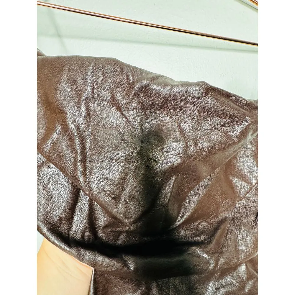 A.L.C. Brown Faux Leather Sleeveless Strapless Ruched Side Cutout Andie Dress 8 - Image 16