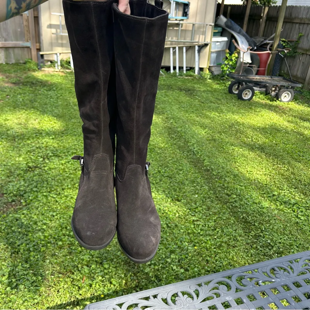 La‎ Canadienne Neve Waterproof Dark Brown Suede Buckle Boots size 39 or 8.5 US - Image 6