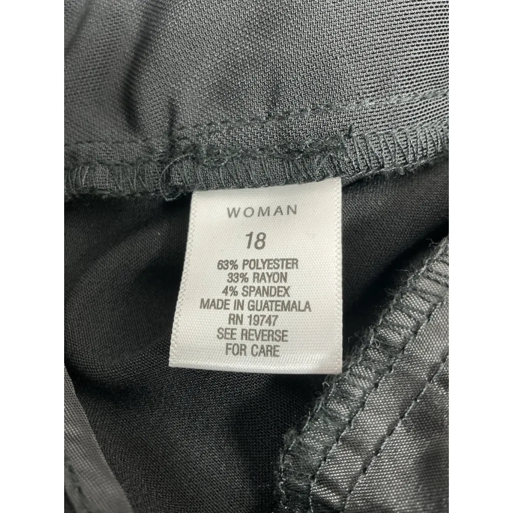 Womans Roz & Ali Dress Pants 18 W Black Tummy Control Short Ankle New With Tags - Image 4