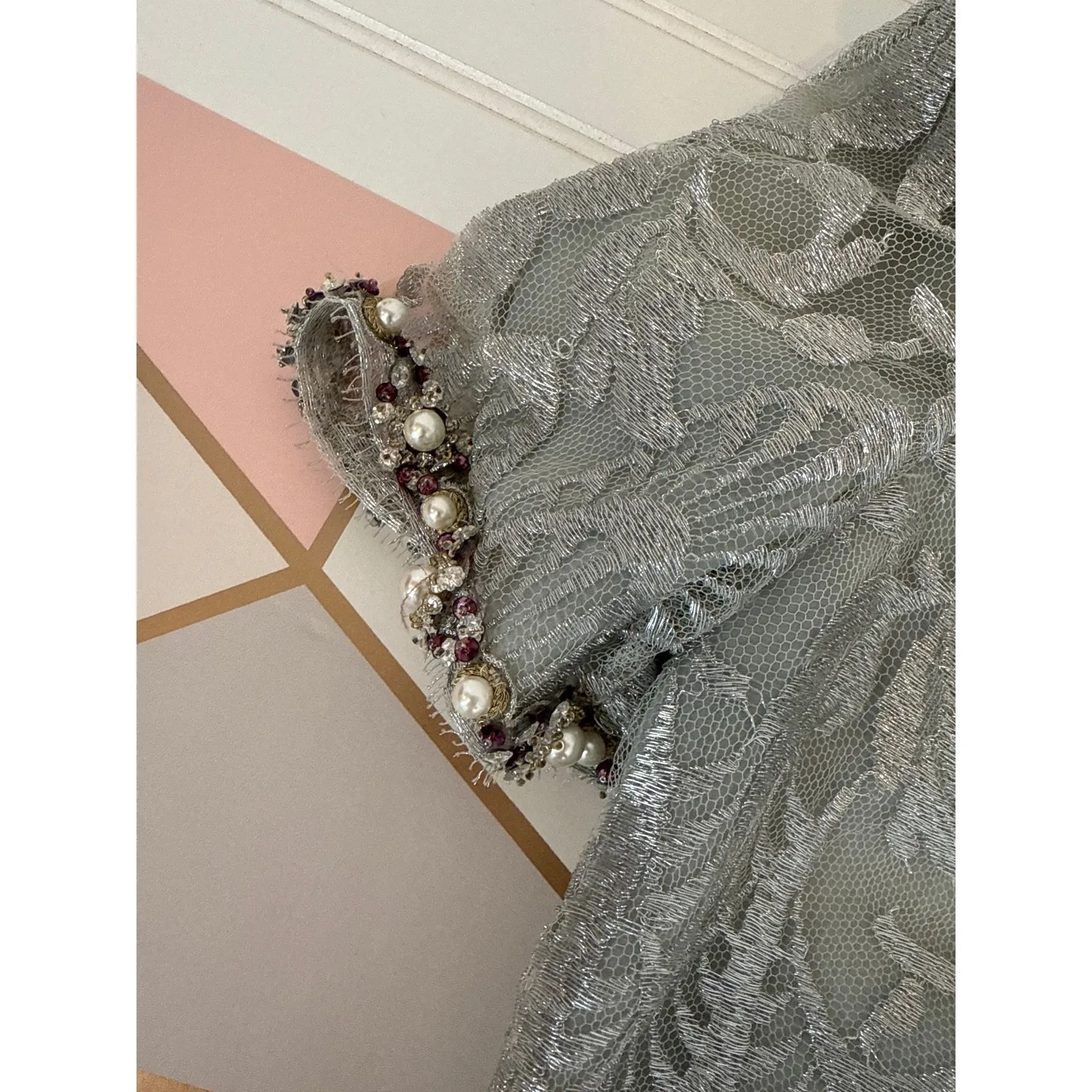 Vintage Mary McFadden Designers Couture Metallic Thread Beaded Set 2 - Image 3