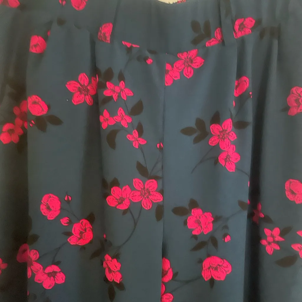 Torrid Navy‎ Floral Wide Leg Pants 1X - Image 3