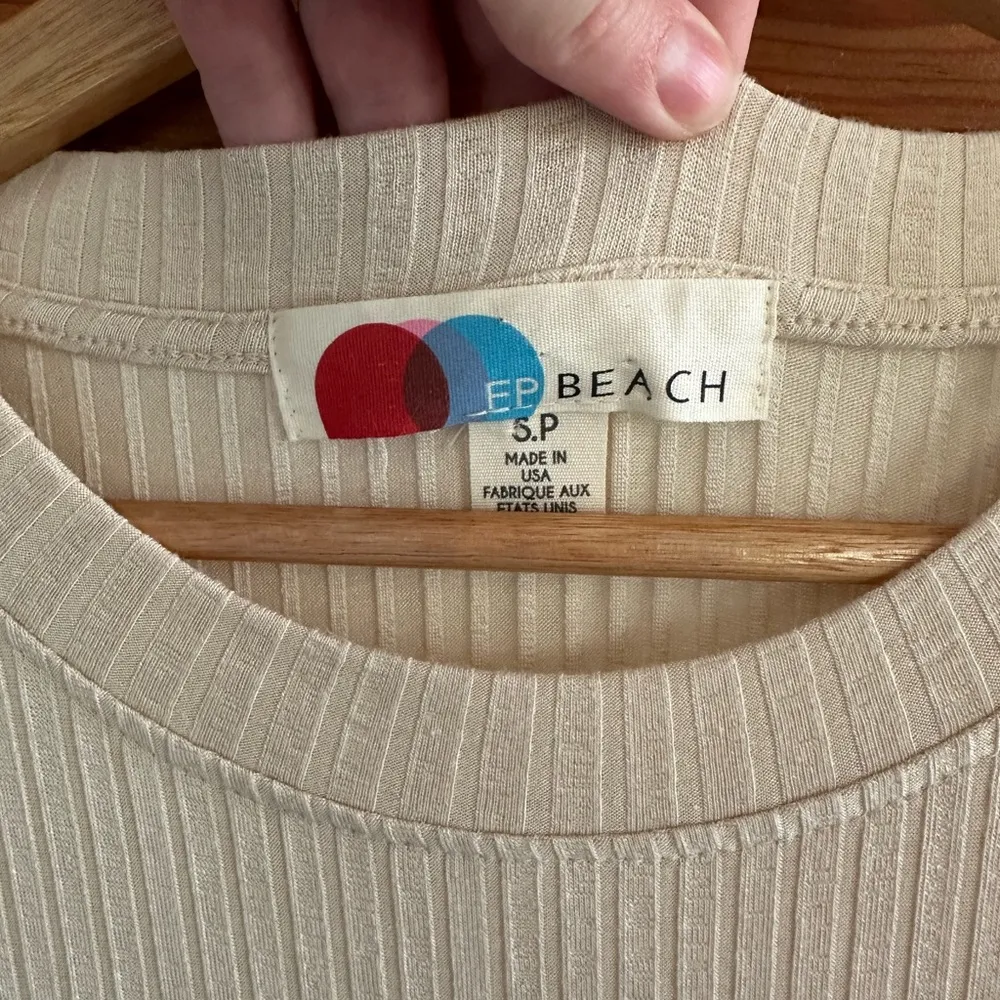 Free People Beach Simone Jenner Short Sleeve Ribbed Sweater Tee Dress - Image 2