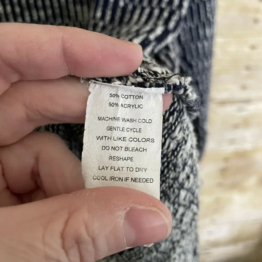 Say What NY Navy Blue Geometric Print Plus Size Sweater - Size 3X - Scoop Neck - Image 4