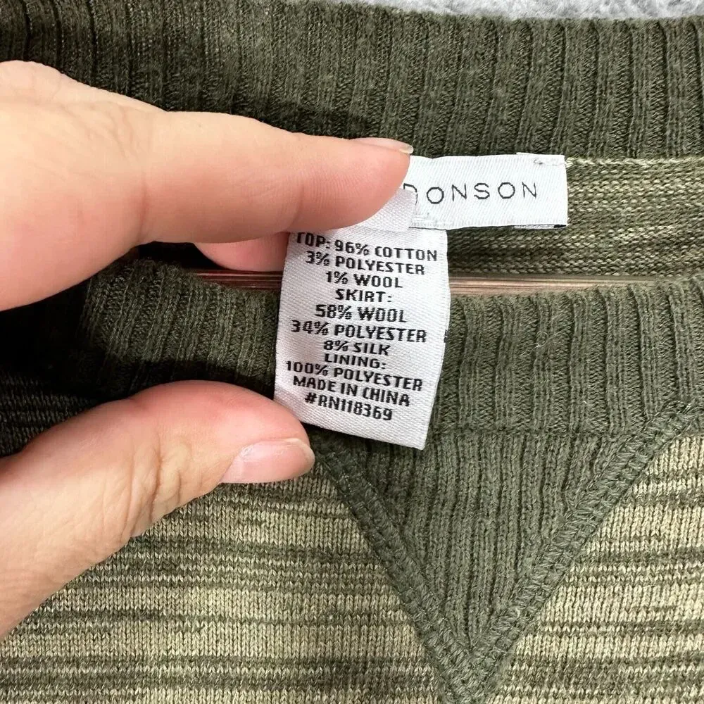 Charlotte Ronson A Line‎ Tweed Dress Womens Small Green Dark Academia Earthy - Image 7