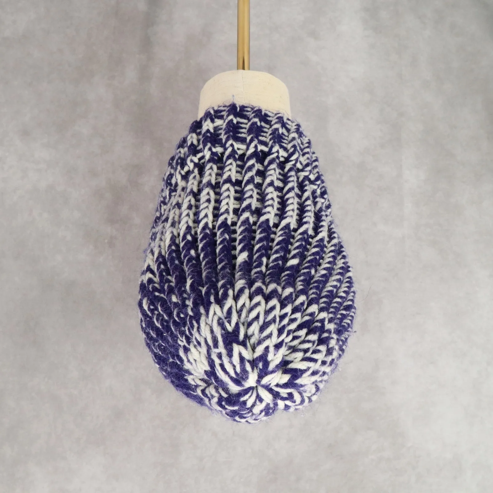 Purple Cable Knit Y2K Vintage‎ Hippy Unisex Cottage Boho Bucket Beanie Cap Hat - Image 4