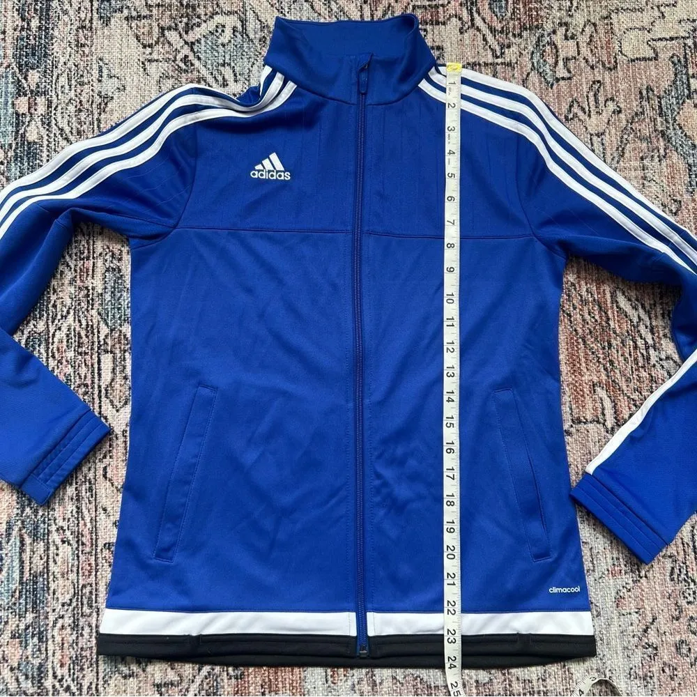 Adidas Royal Blue Track Jacket Climacool Full Zip 3 Stripe Lightweight Small - Image 9