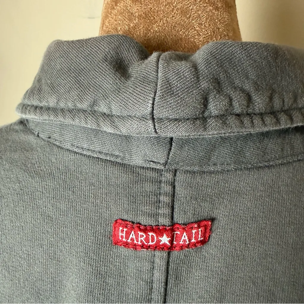 Hard Tail Forever Jacket Cardigan Womens Small Army Green Shirt Top 100% Cotton - Image 3
