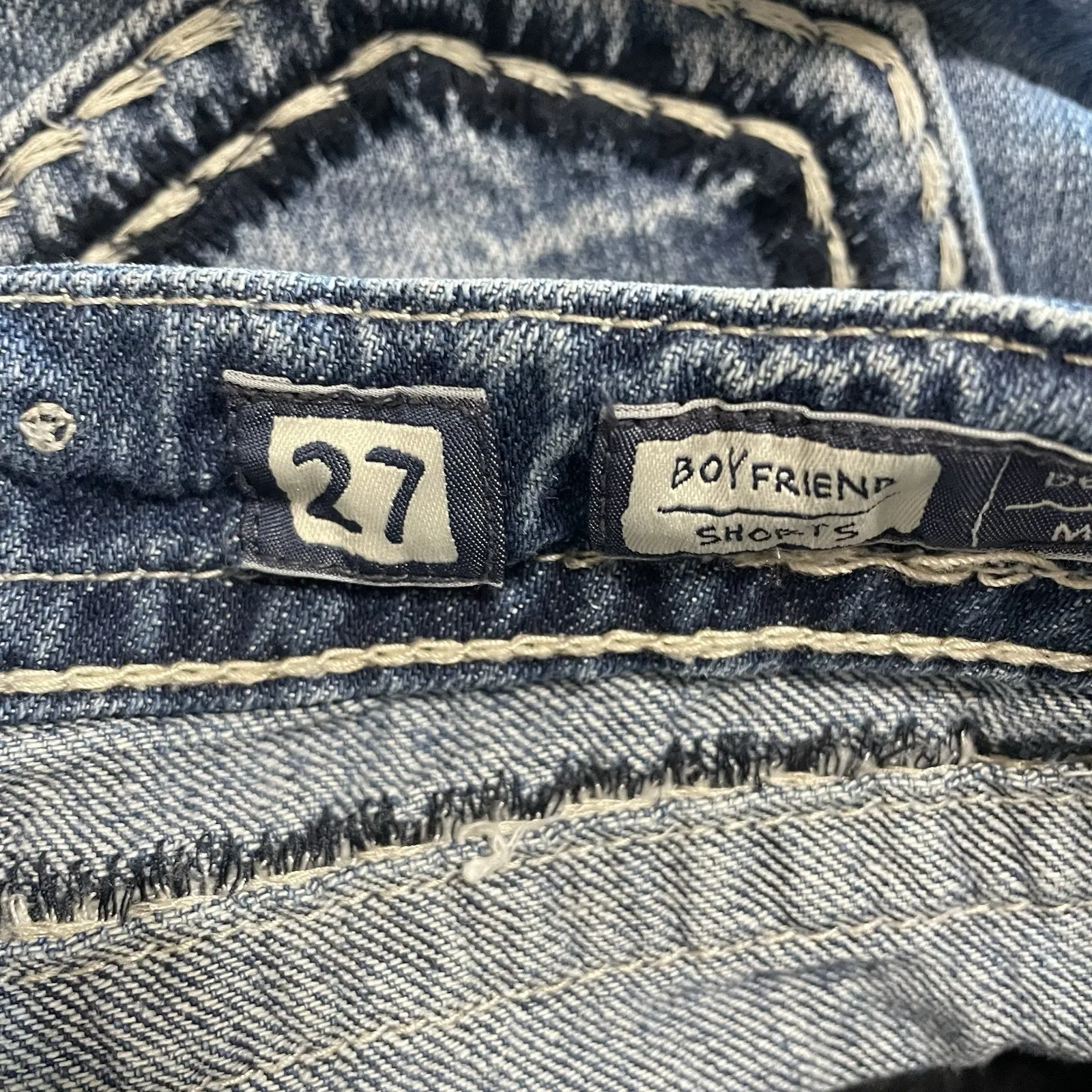 Miss‎ Me Jeans Womens Boyfriend Shorts Size 27 Blue Distressed Cuffed Denim - Image 7