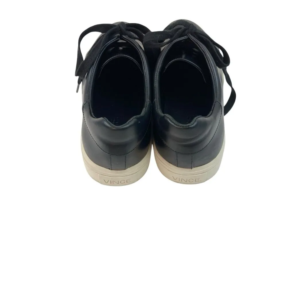 *Vince Bale Leather Sneakers Womens Size 6 Black Lace Up Designer Quiet Luxury - Image 5