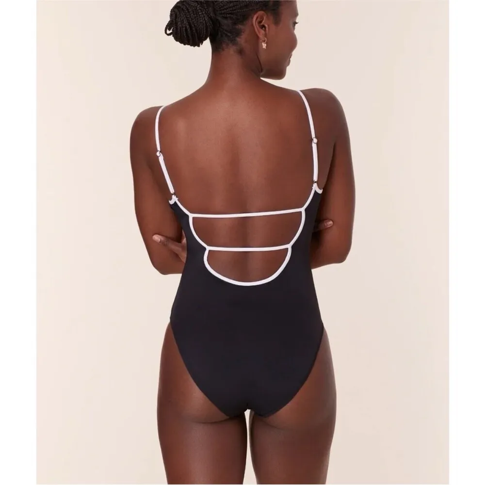 Andie x Mindy Summer Camp Women's The Bells One Piece Swimsuit Black Medium NEW - Image 2