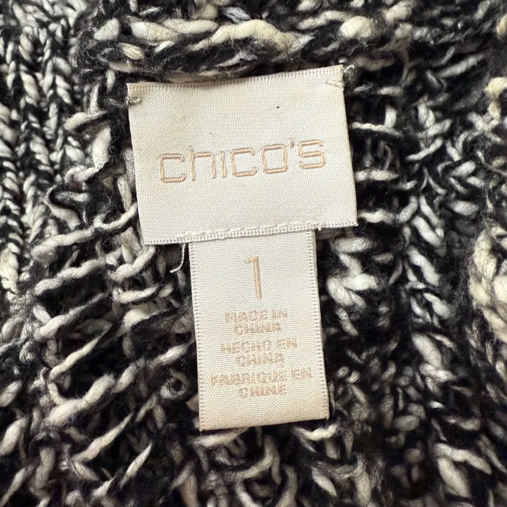 Chico's Sweater Vest Size M Black White - Image 7