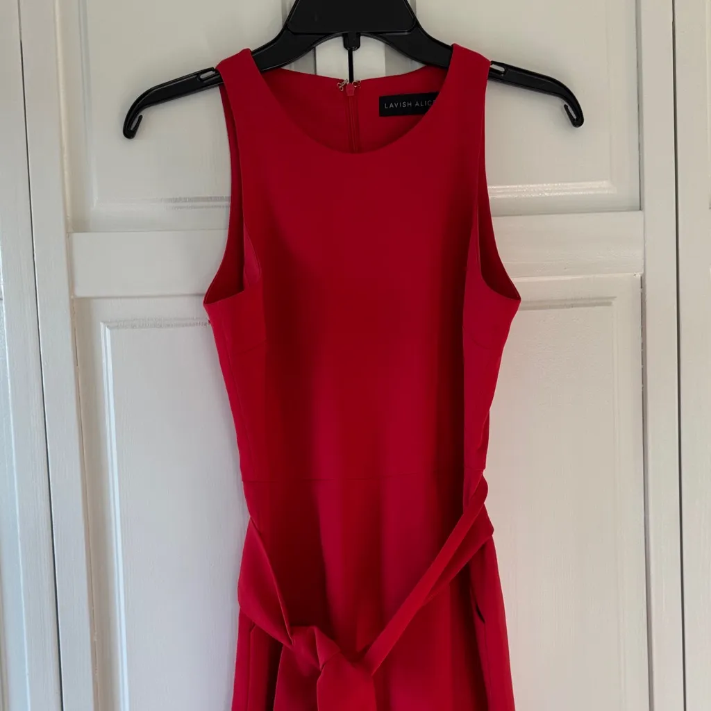 Lavish Alice Vibrant Red Sleeveless Jumpsuit - Image 6