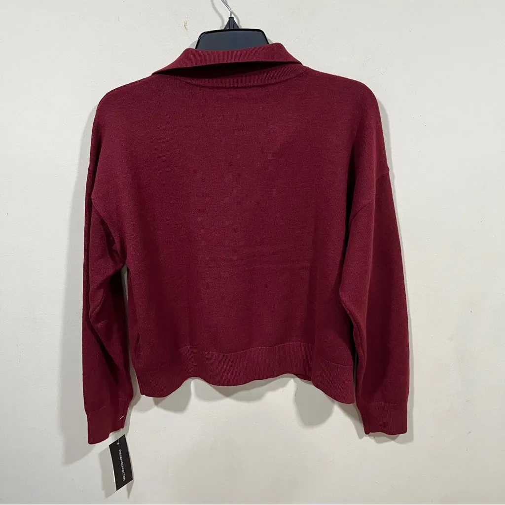 NWT French Connection Women's Sloane Knit Collared Sweater size medium wool - Image 11