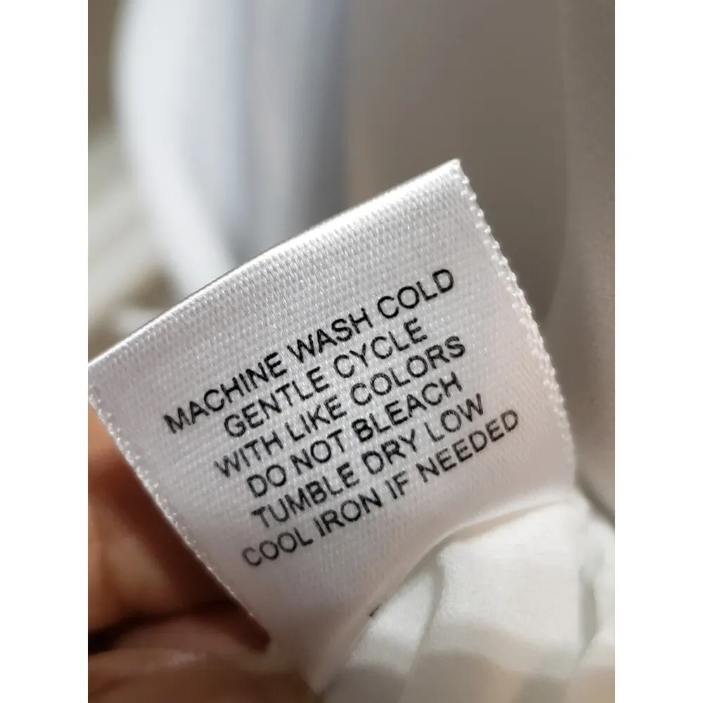 Sweet Pea  Top Blouse Women's X-Small White Solid Casual Long Sleeve Round Neck - Image 7