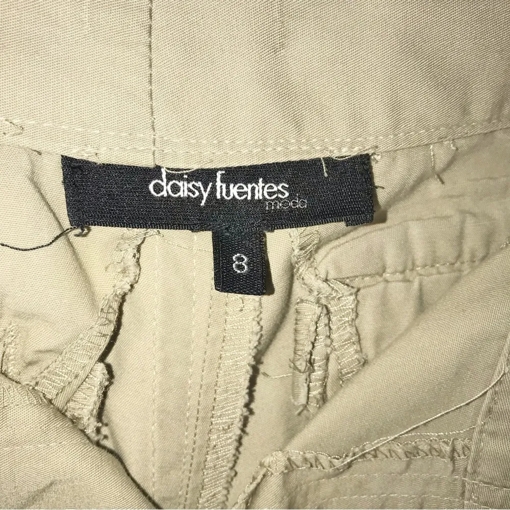 VTG 90’s Y2K Daisy Fuentes Khaki Mid Rise Wide Leg Parachute Utility Cargo Pants - Image 6