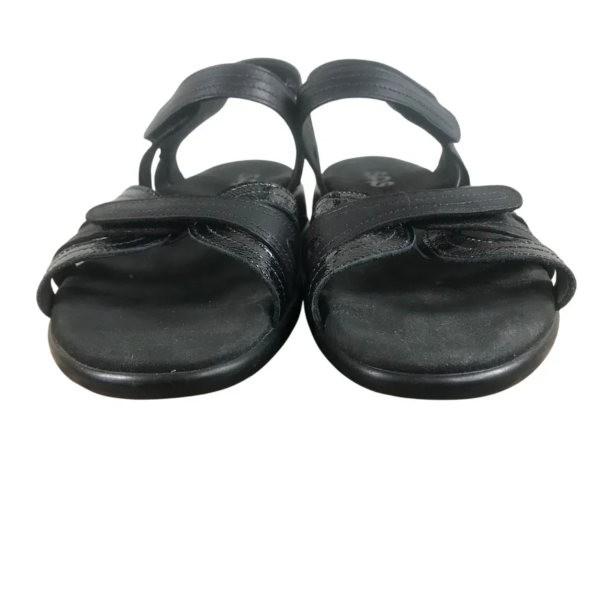 SAS Pier Heel Leather Strap Sandals Women 11M Black Adjustable Comfort Made USA Size 11 - Image 7