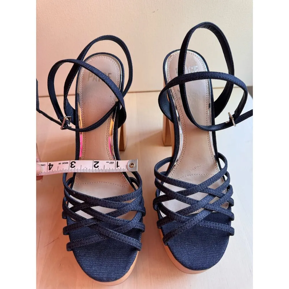 PAIGE indigo blue classic Strappy Chelsey Platform Sandal (Women) 9.5 - Image 9