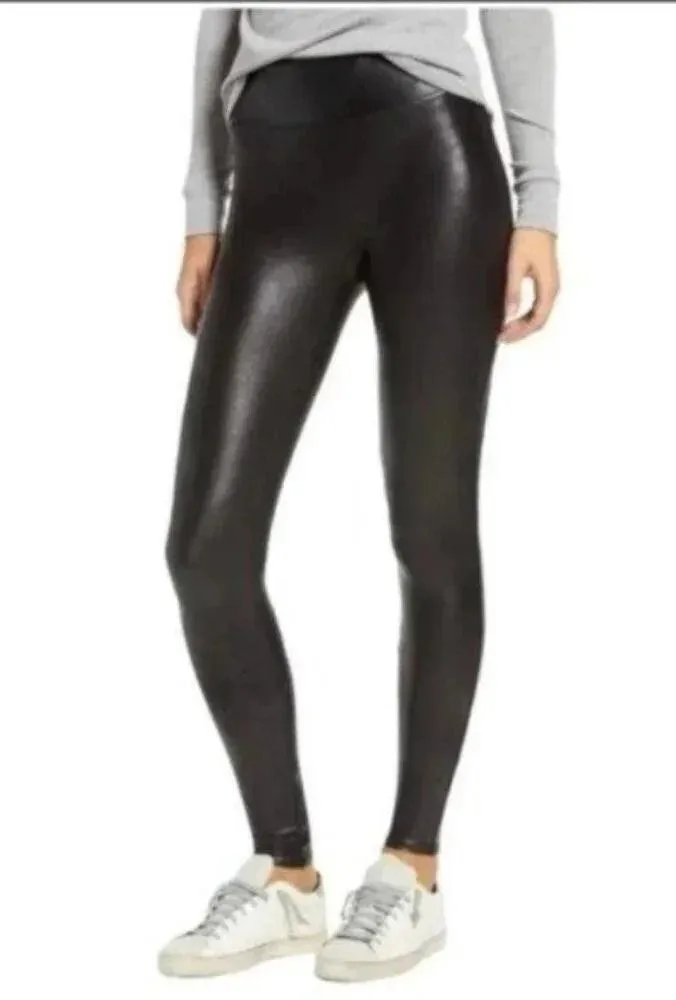 SPANX Faux Leather High Waisted Leggings Black Size S - Image 3