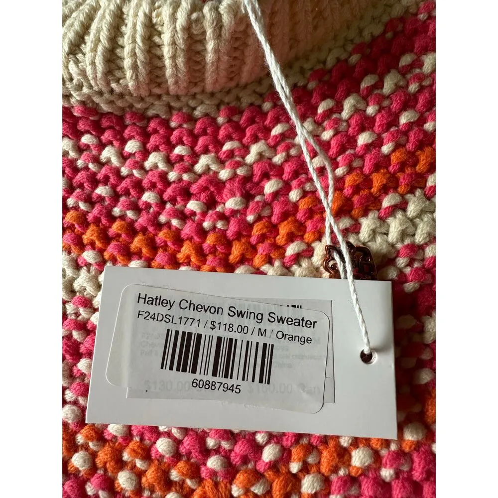Hatley Chevon Swing Chunky Knit Sweater Size Medium NWT Pink - Image 3