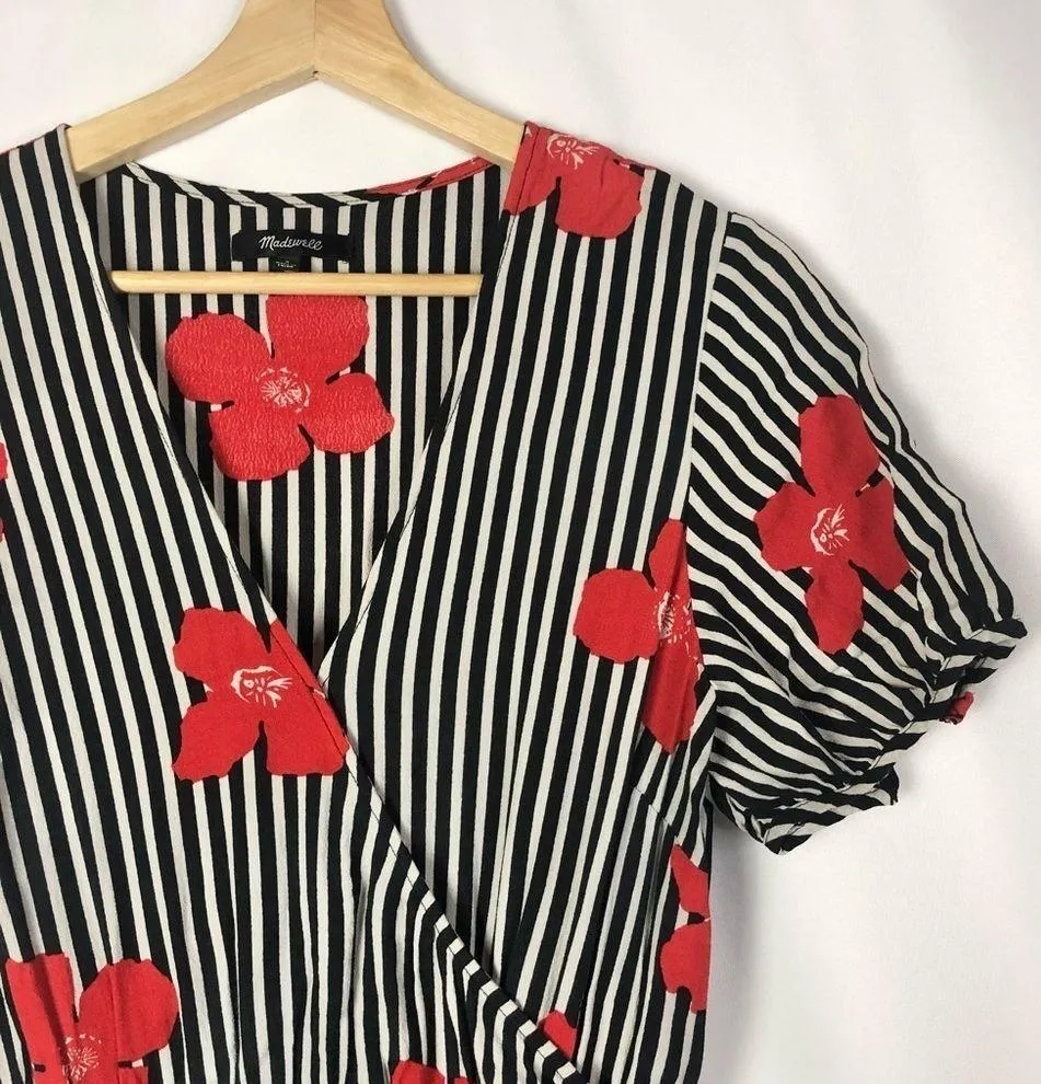 Madewell Ruffle Wrap Dress Candied Orchids Short Sleeve Mini Dress 8 - Image 6