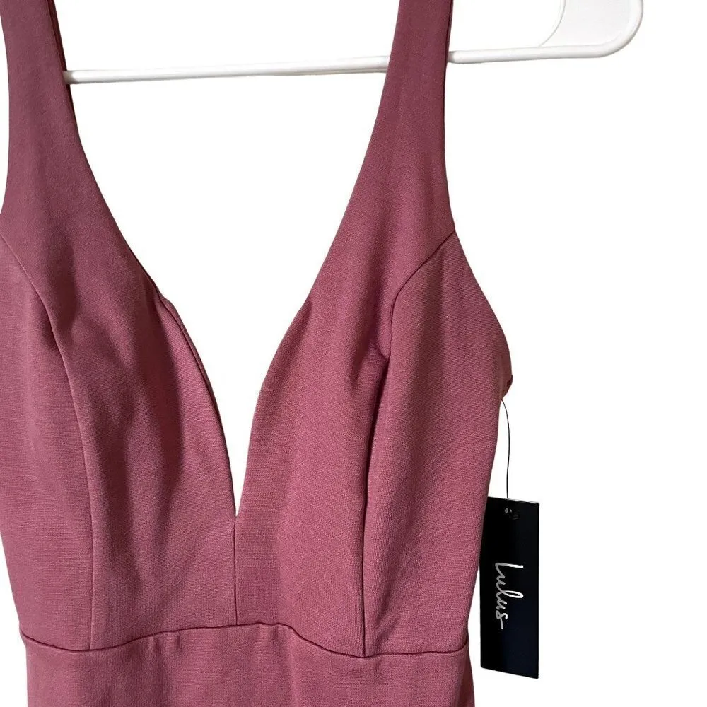 NWT Lulus pink deep vneck cocktail formal dress low back stunning short dress - Image 2