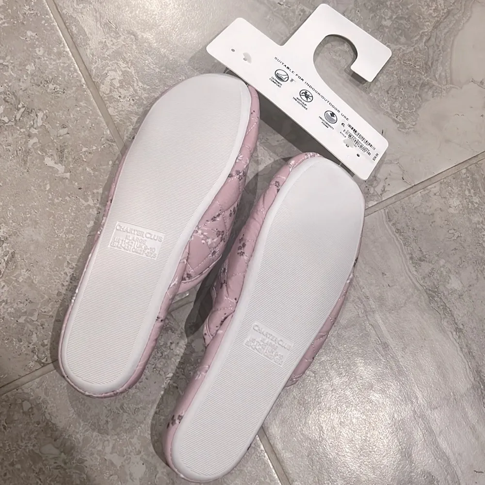 NEW Charter Club Floral Memory Foam Slippers, Size XL (11-12) New w/Tag - Image 7